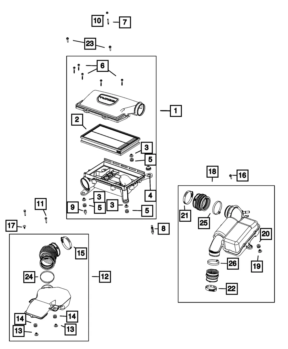 Air Cleaner Duct Clamp - Mopar (06514078AA)