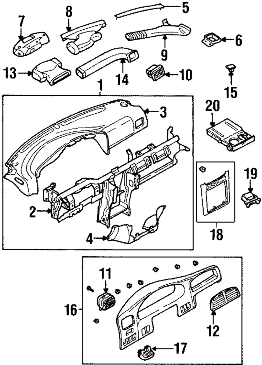 Crash Pad - Kia (0K08B-60350R70)