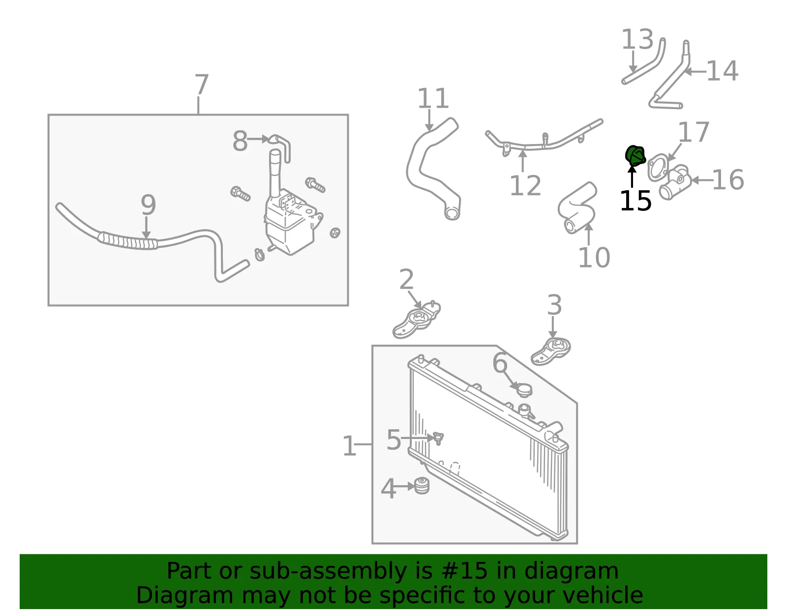 Engine Coolant Thermostat - Kia (0K201-15171A) - view 2