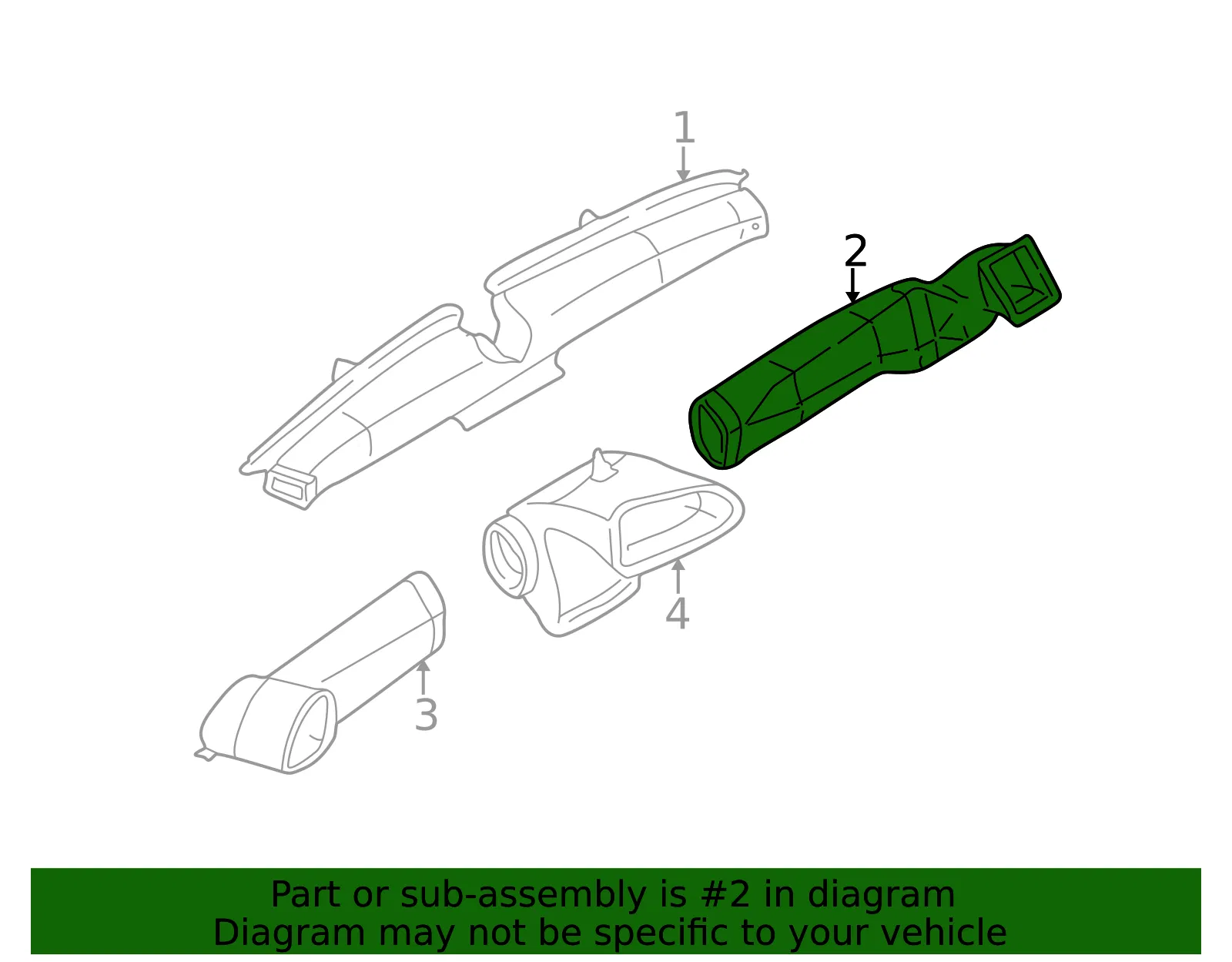 Vent Duct - Kia (0K2A1-64150) - view 2
