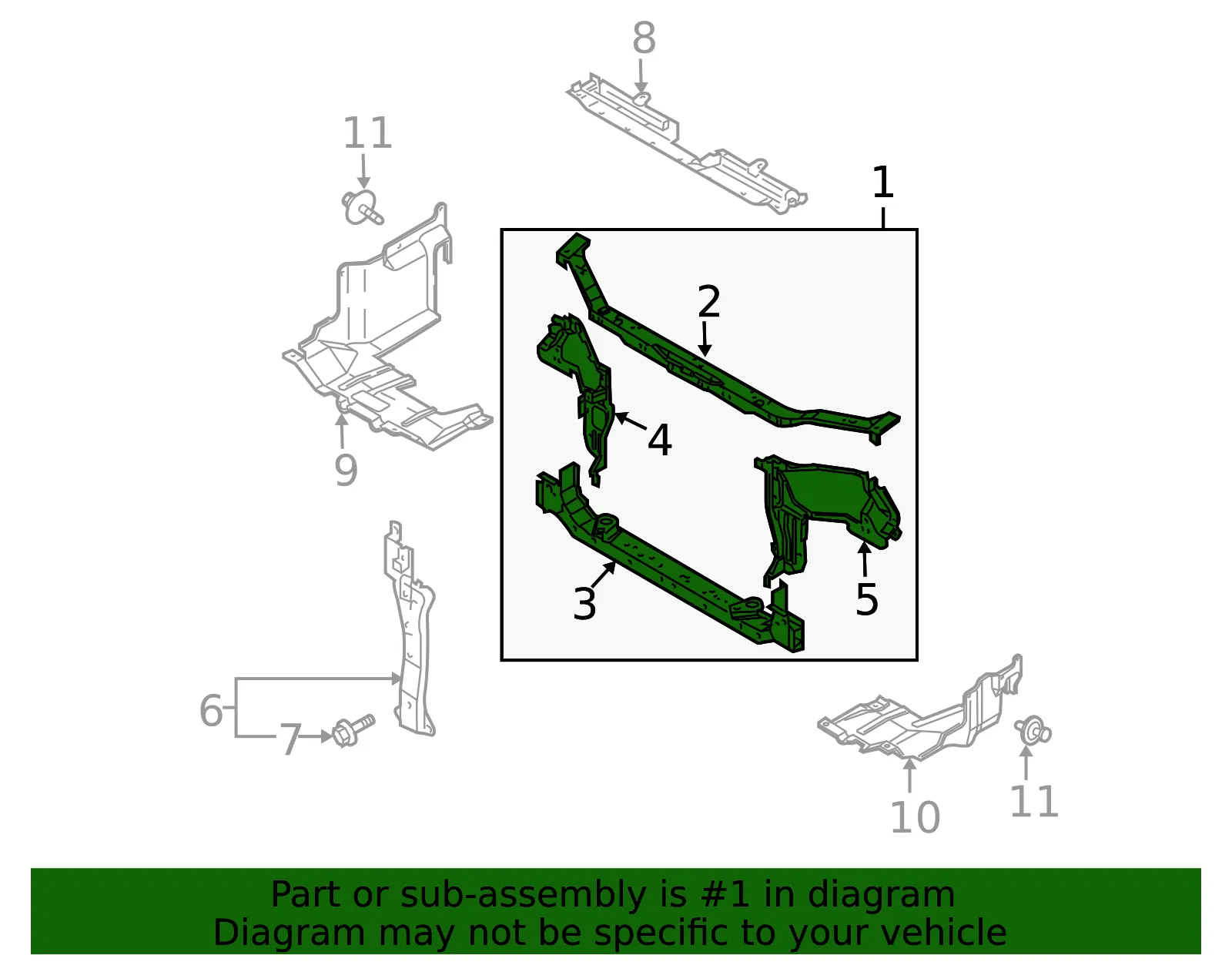 Radiator Support - Kia (0K2SA-53100A) - view 2