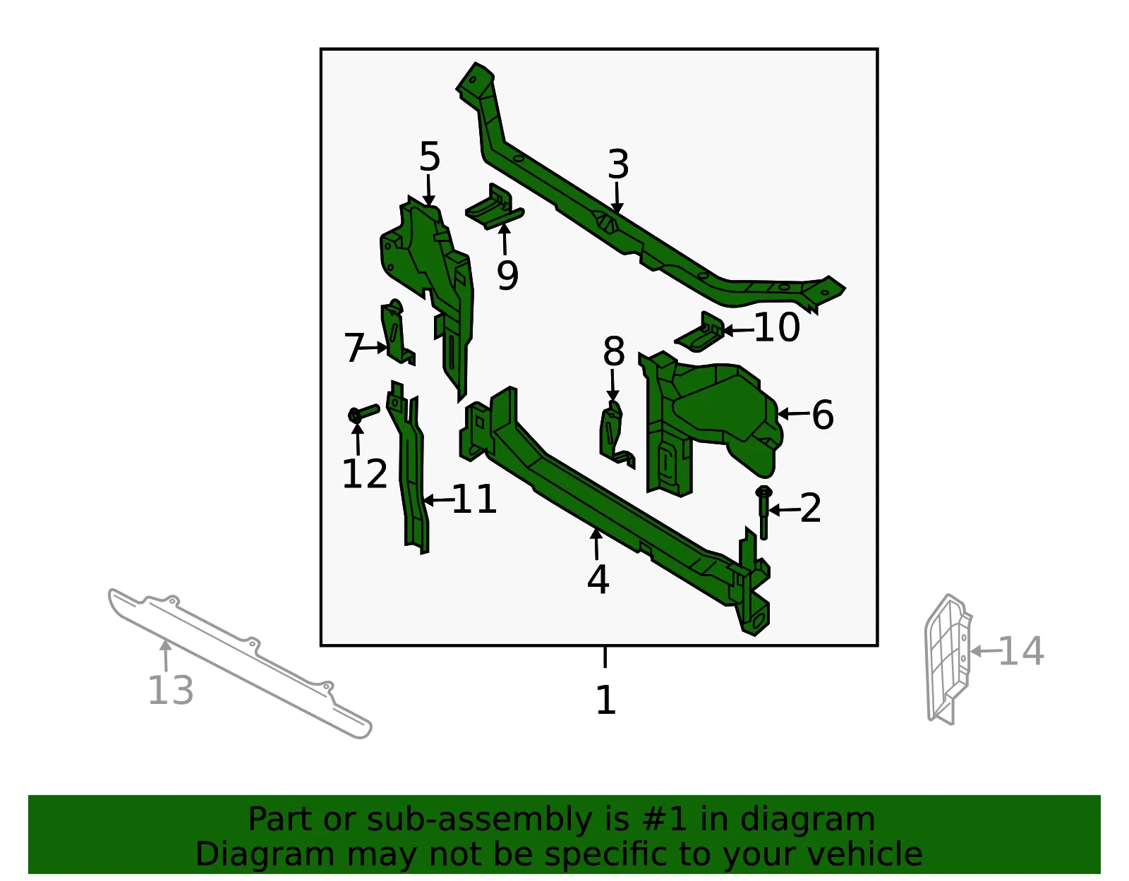 Radiator Support - Kia (0K32A-53100C) - view 2