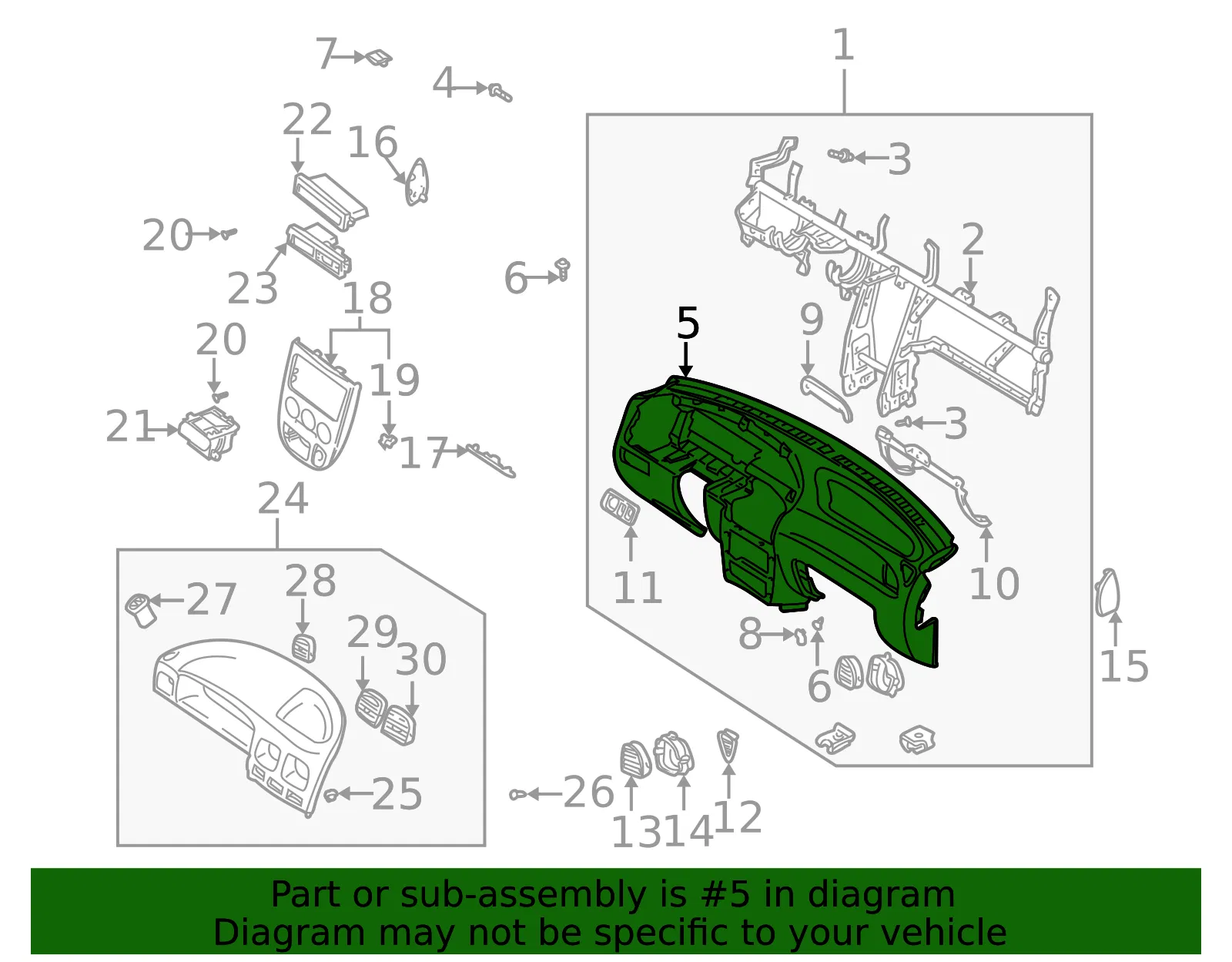 Crash Pad - Kia (0K32C-6040108) - view 2