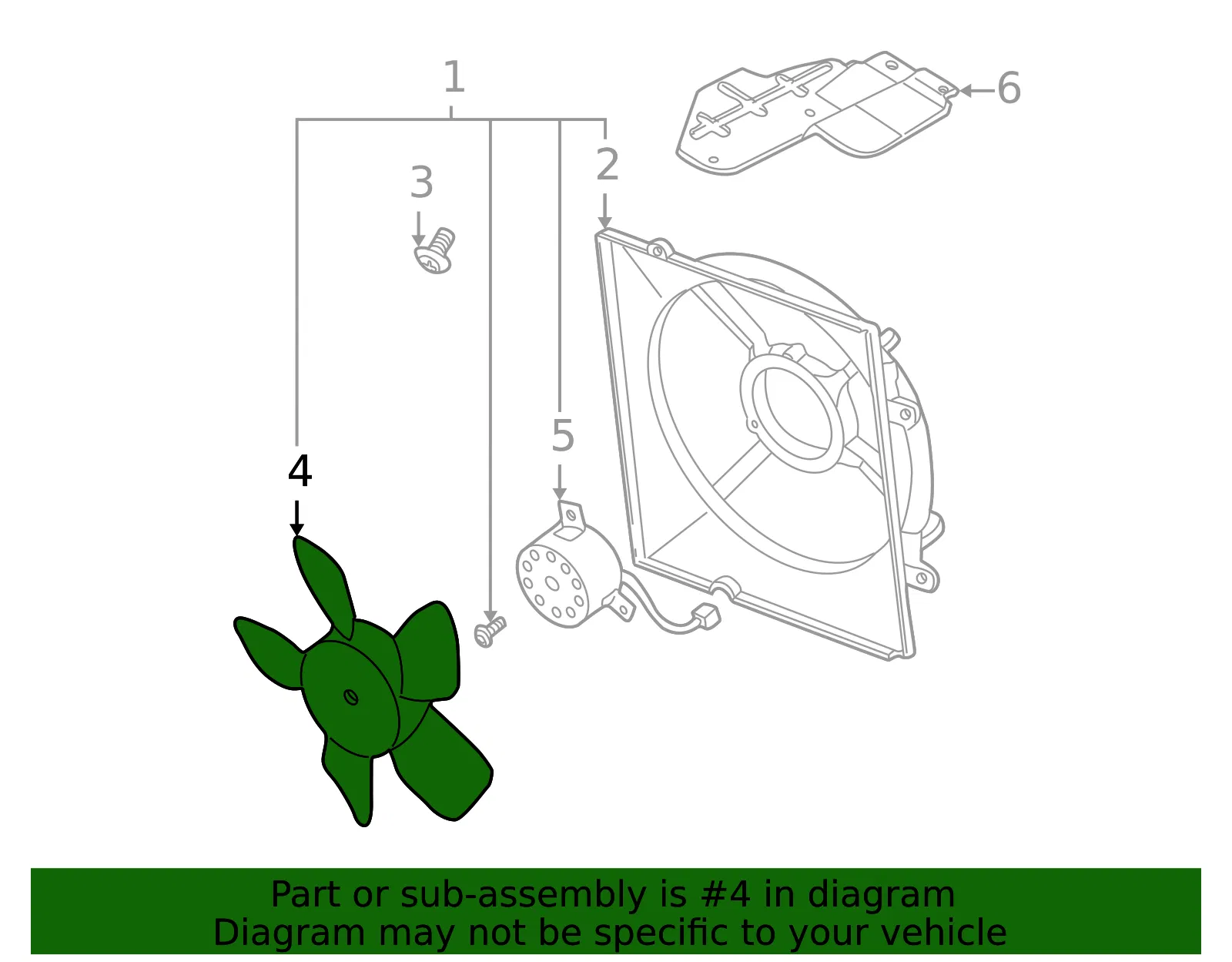 Engine Cooling Fan Blade - Kia (0K52Y-15140) - view 2