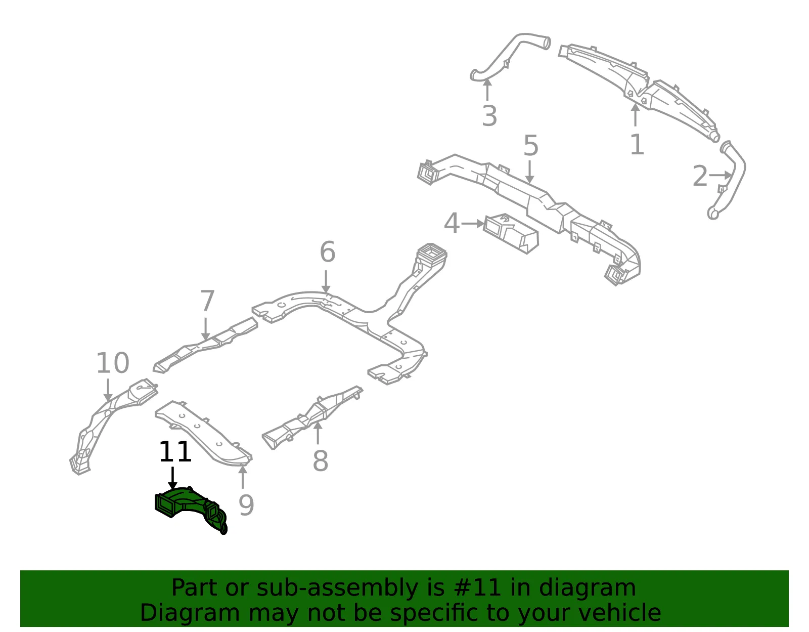 Heat Duct - Kia (0K53A-61350B) - view 2