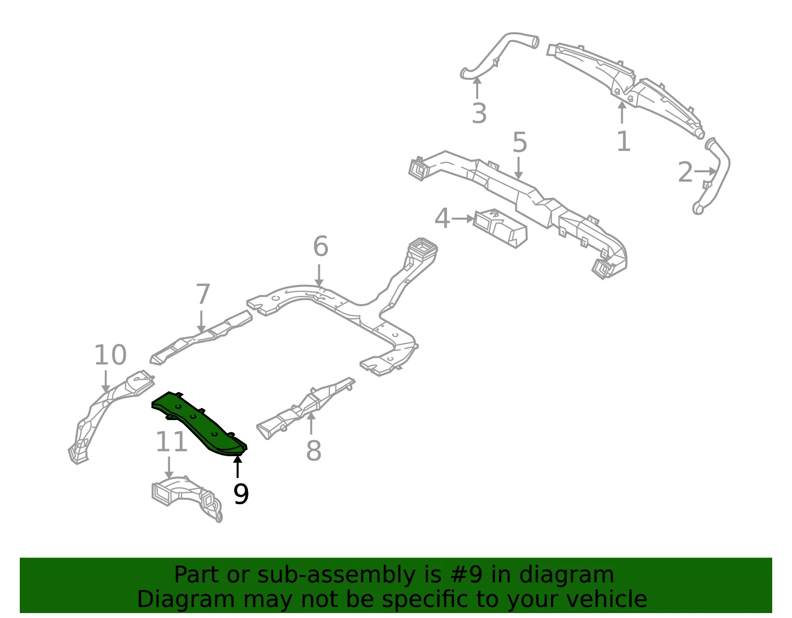 Duct - Kia (0K552-61392C) - view 2
