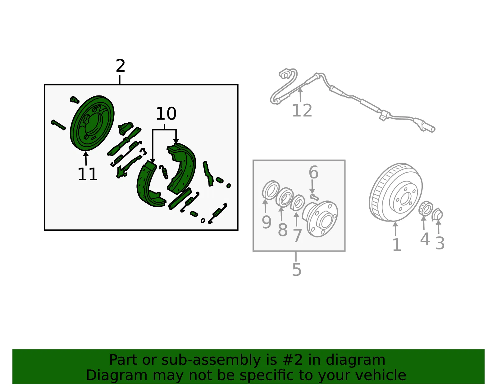 Brake Assembly - Kia (0K58A-26980) - view 2