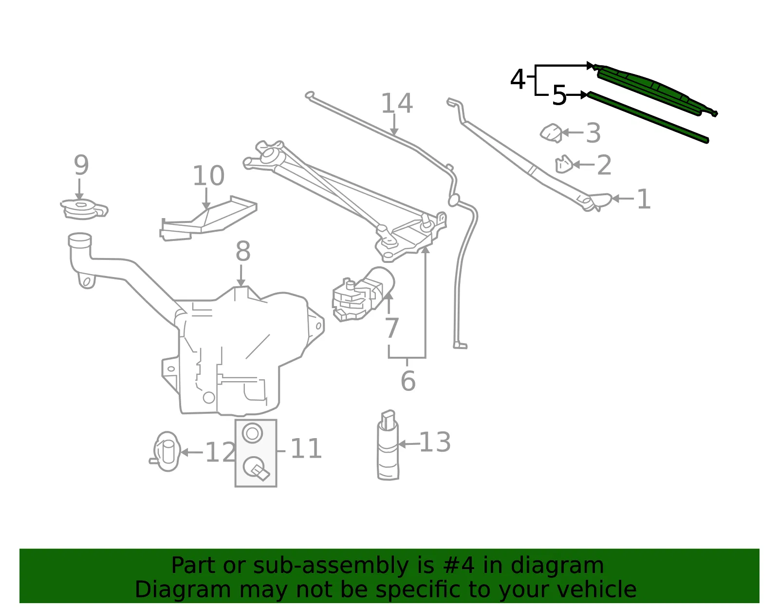 Wiper Blade - Passenger Side (RH) - GM (10306887) - view 4