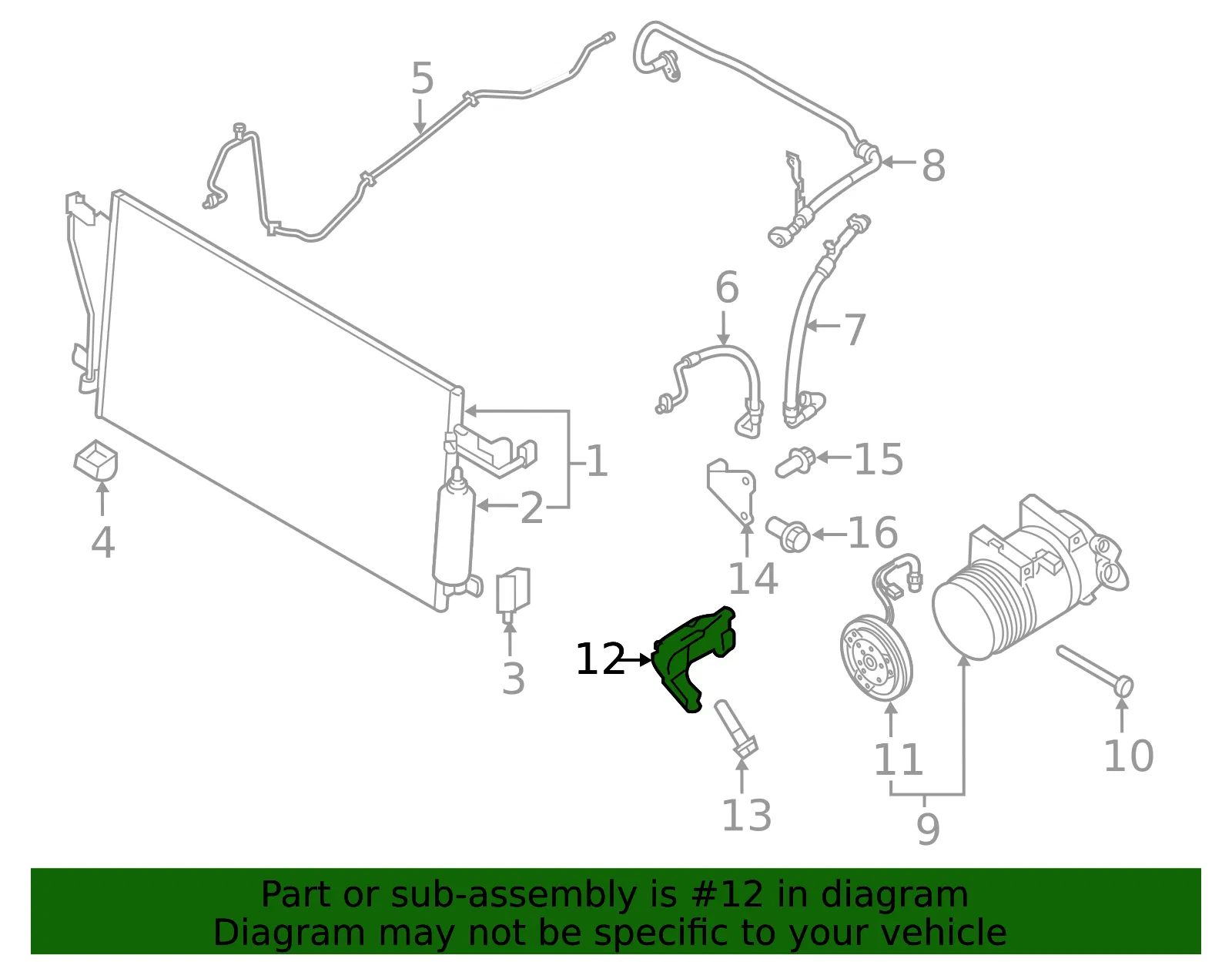 A/C Compressor Bracket - Nissan (11910-EZ40A) - view 2