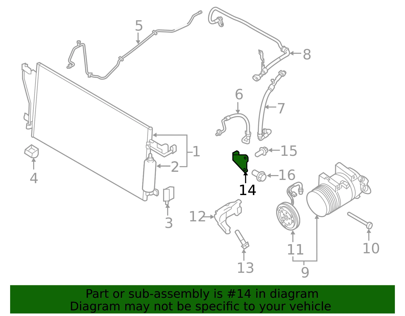 A/C Compressor Bracket - Nissan (11910-EZ40B) - view 2