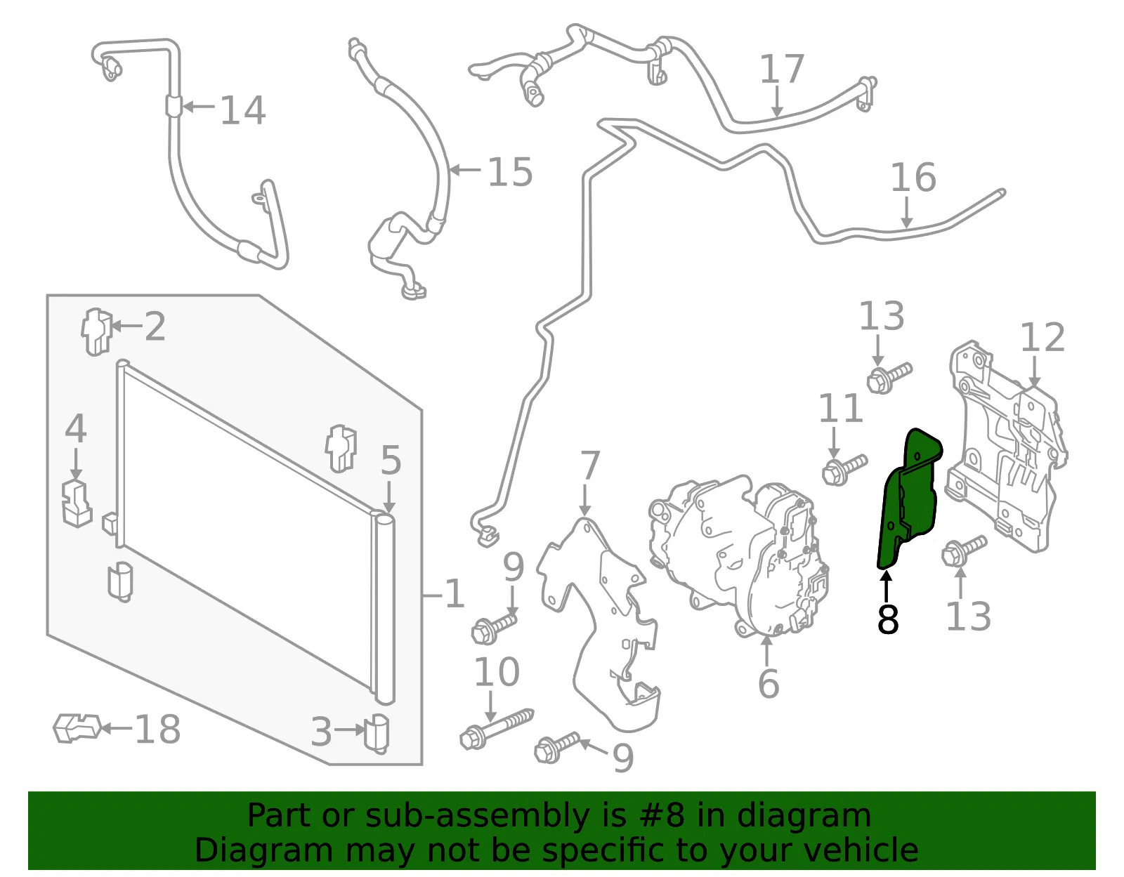 Compressor Assembly Bracket - Nissan (11915-4BC0A) - view 2