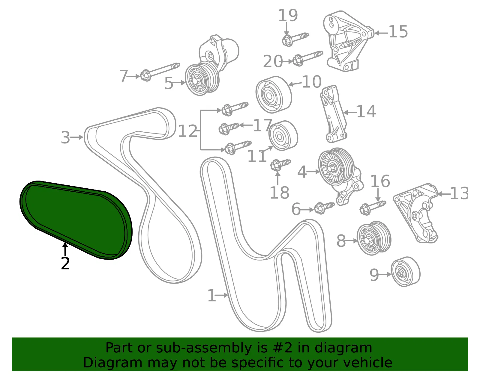A/C Compressor Belt - ACDelco (12622244) - view 6