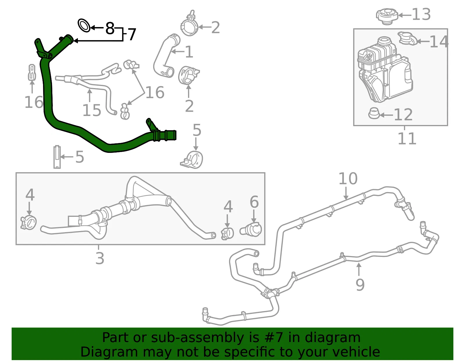 Radiator Outlet Pipe - GM (12639879) - view 5