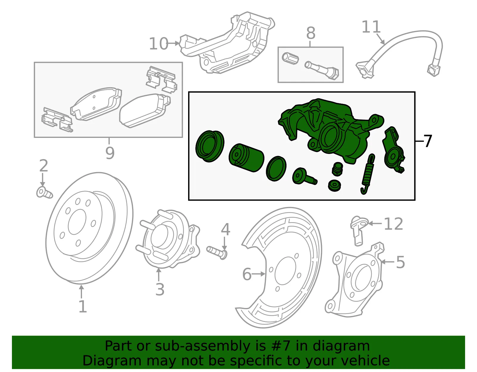 Caliper Assembly - Passenger Side (RH) - GM (13300884) - view 4