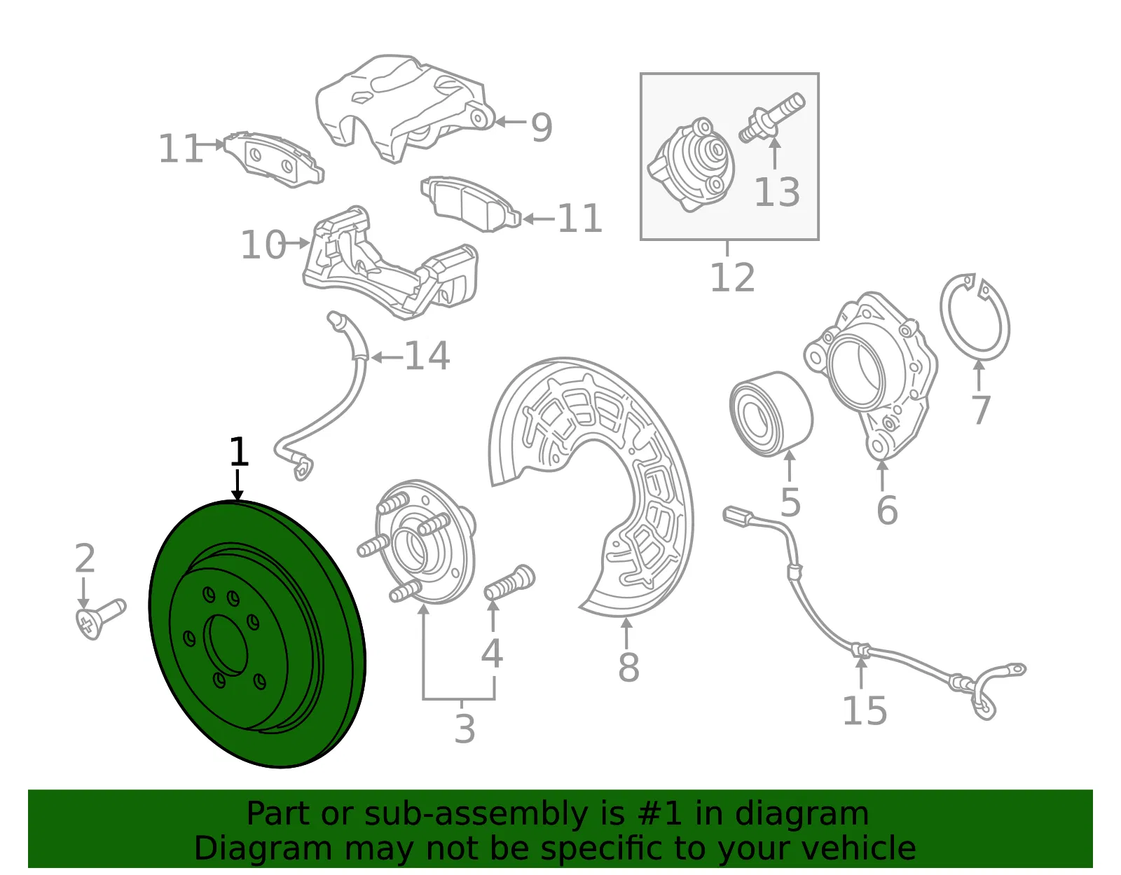 Rear Disc Brake Rotor - GM (13502136) - view 7