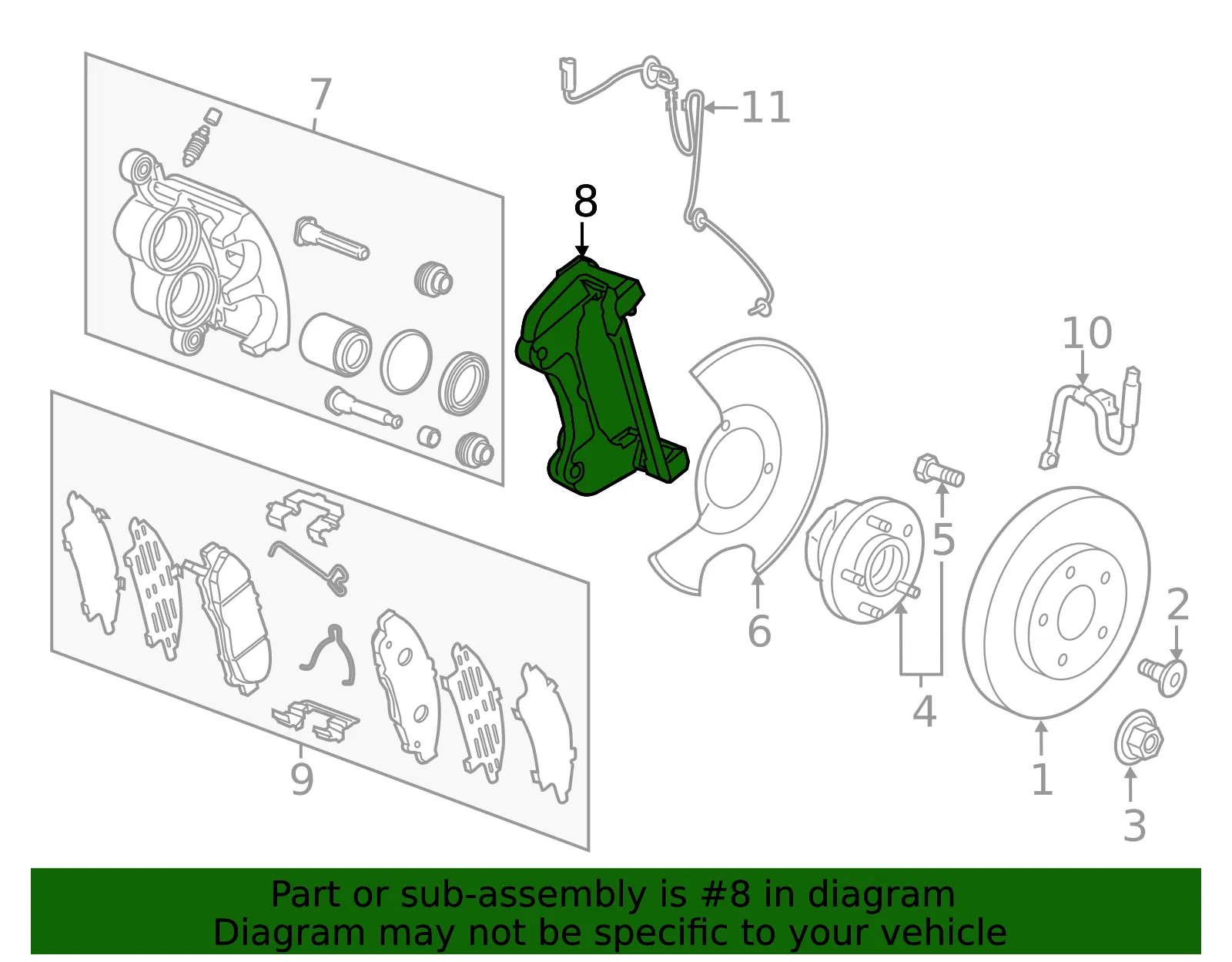Front Disc Brake Caliper Bracket - GM (13509700) - view 3
