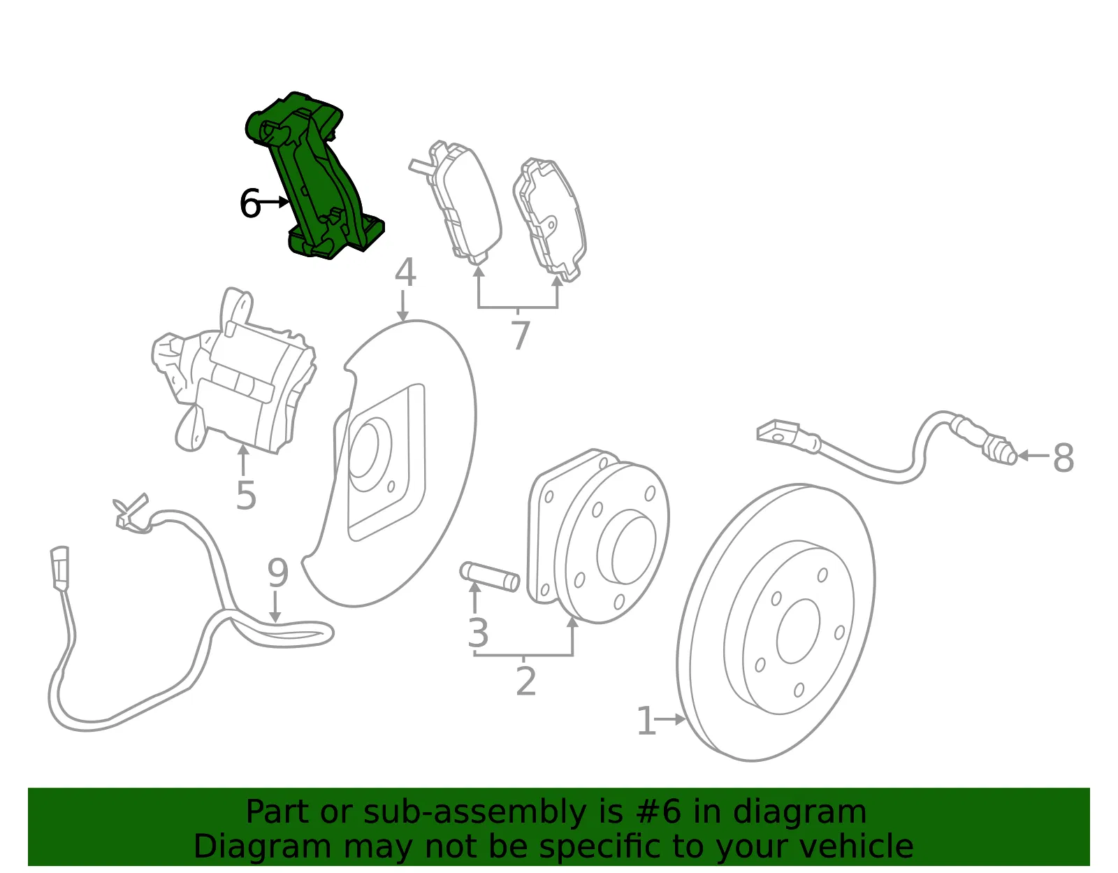 Rear Brake Caliper Bracket - GM (13533567) - view 4