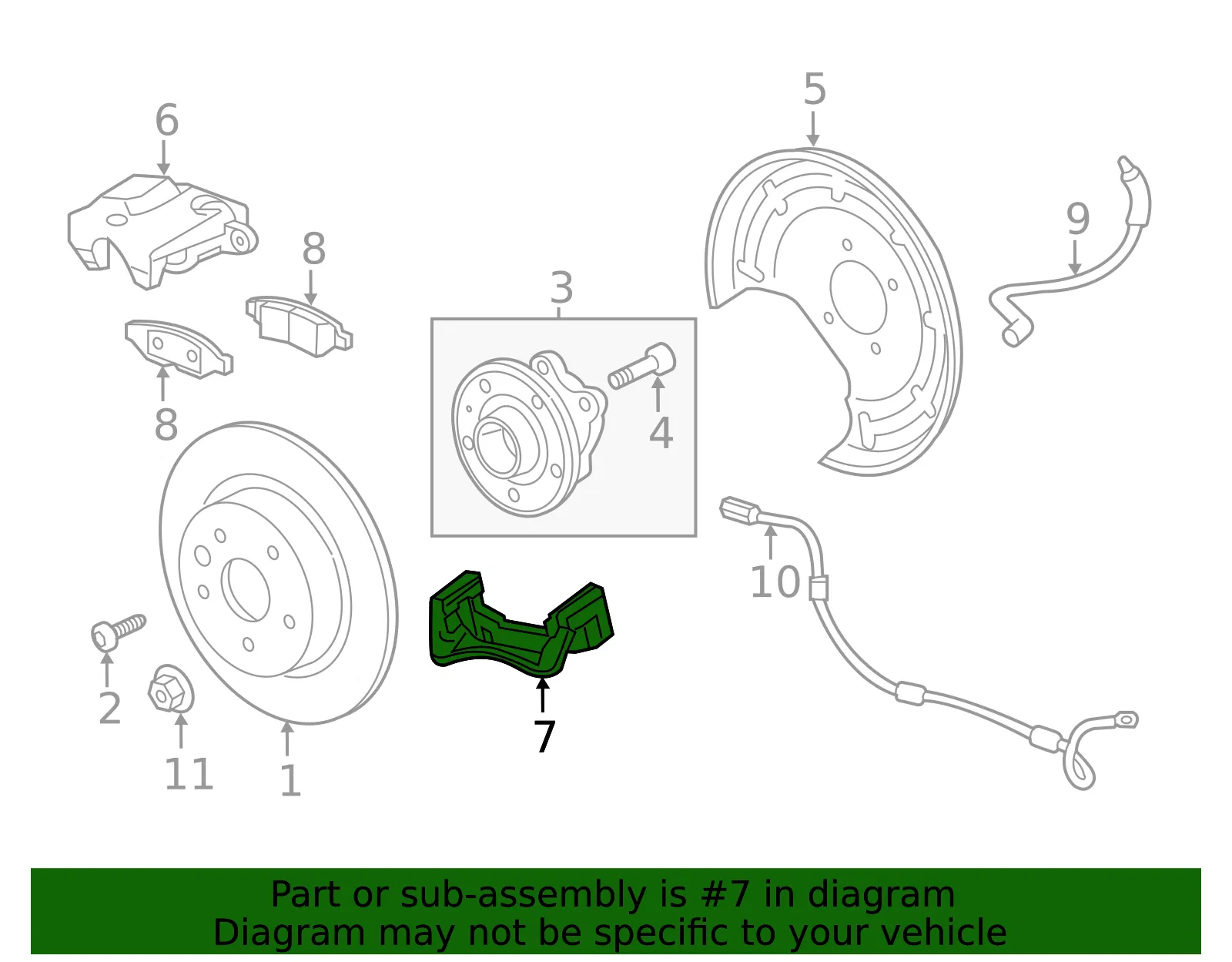 Rear Disc Brake Caliper Bracket - GM (13590386) - view 4