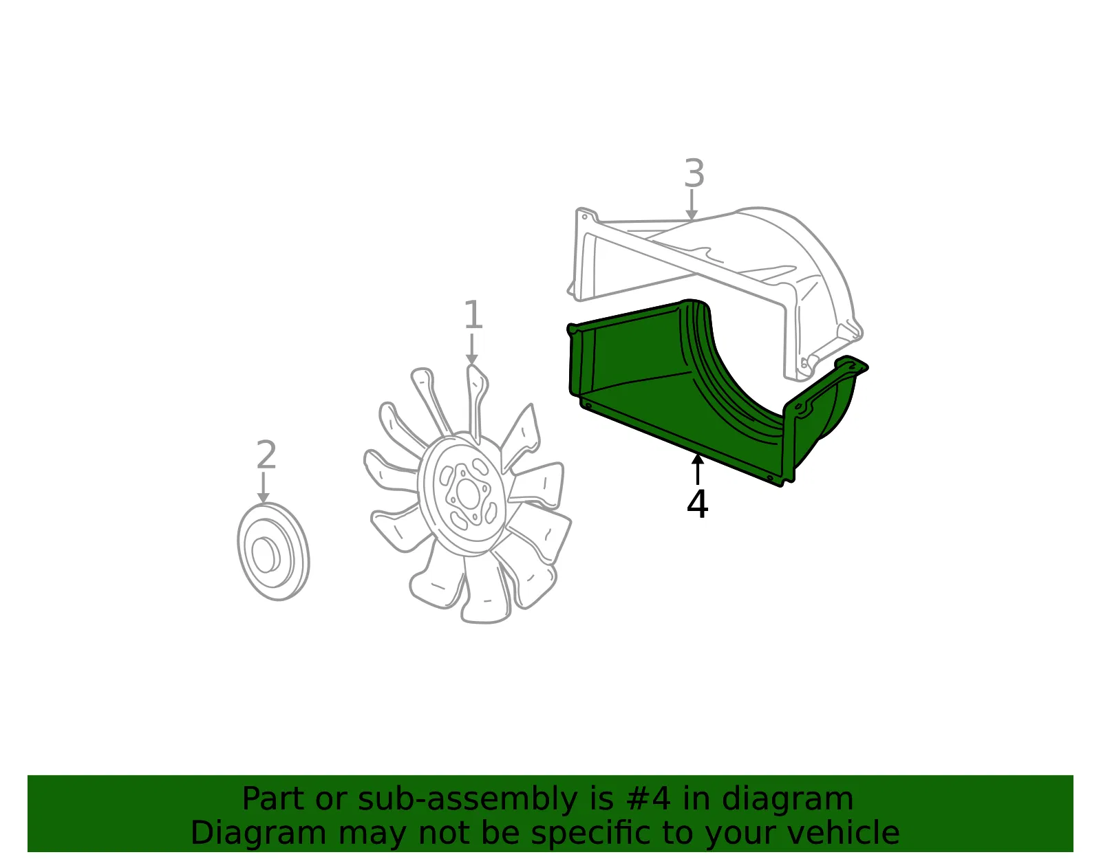Engine Cooling Fan Lower Shroud - GM (15751221) - view 3