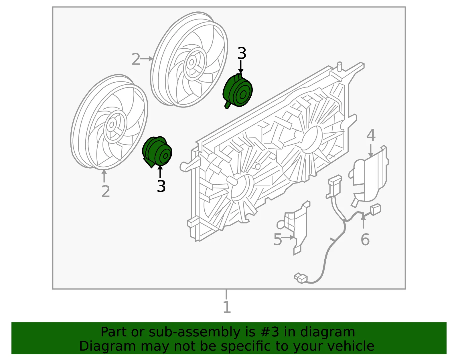 Engine Cooling Fan Motor - Driver's Side (LH) - GM (15875028) - view 2