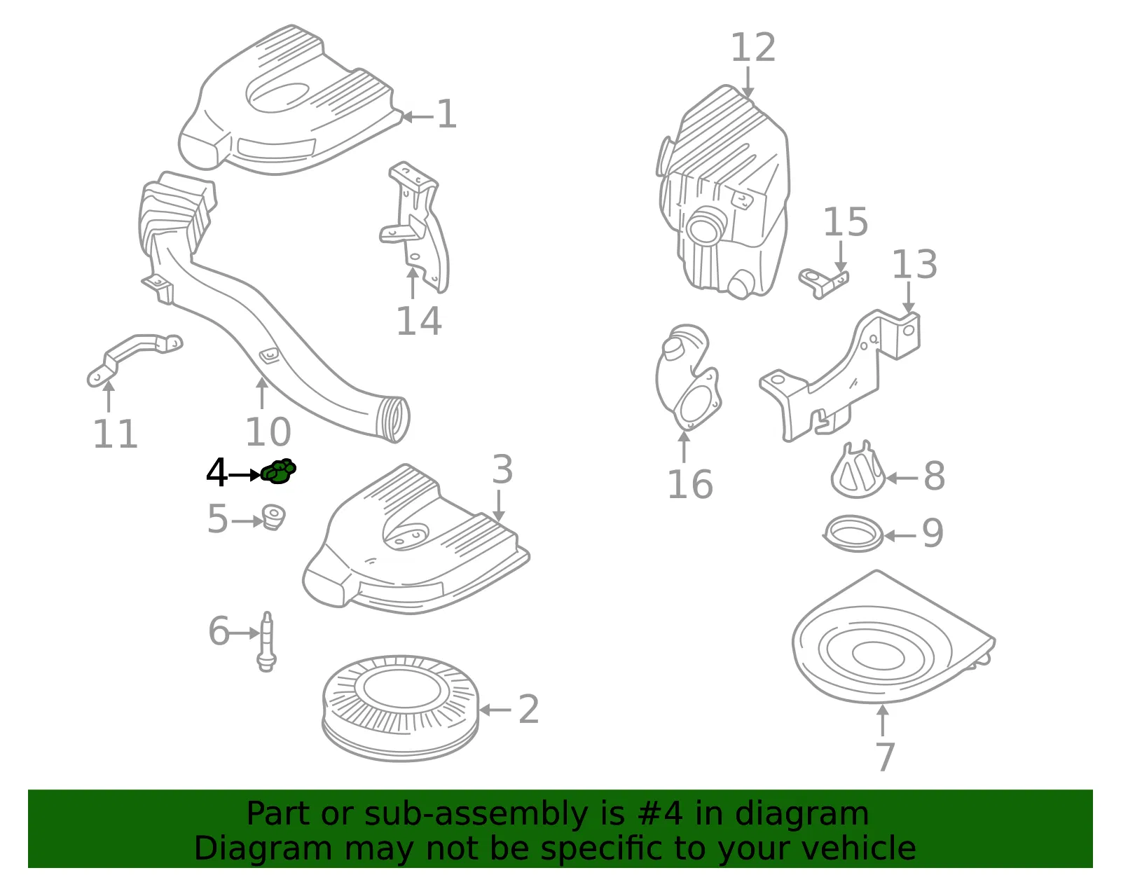 Air Filter Housing Nut - Nissan (16551-W700A) - view 3