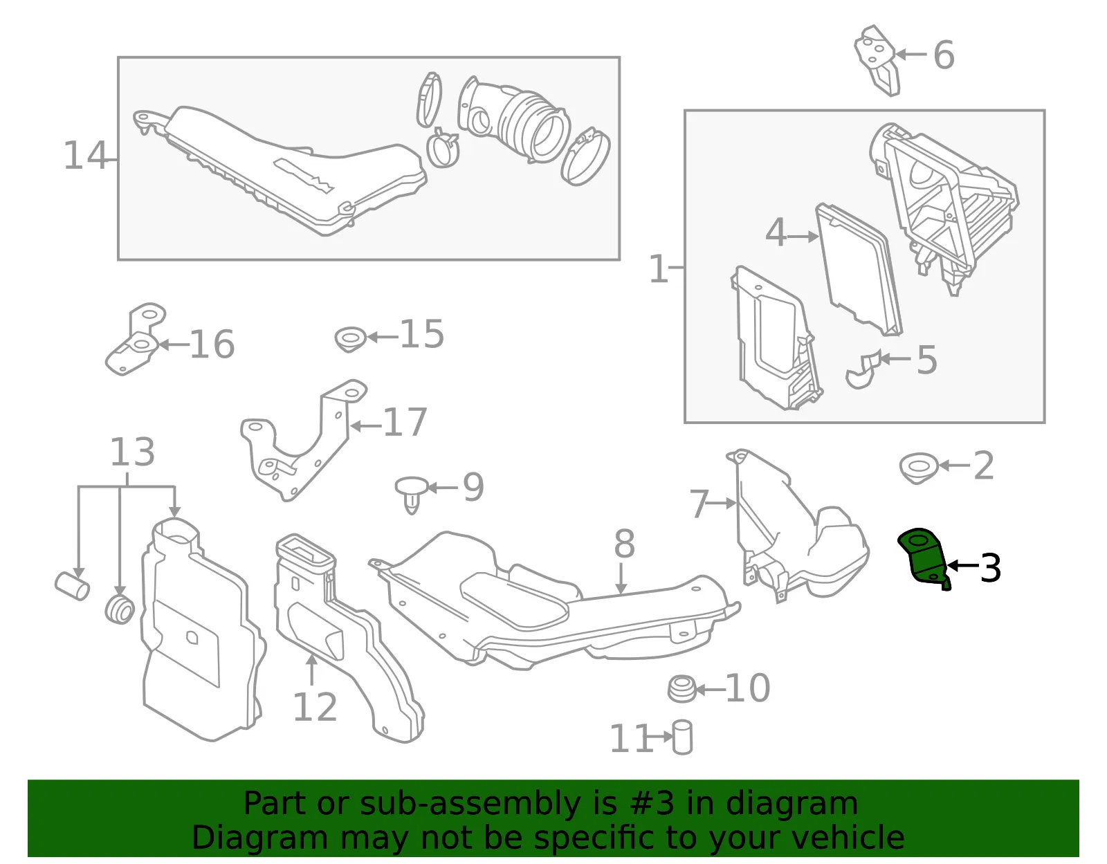 Air Cleaner Assembly Lower Bracket - Nissan (16588-4BA1A) - view 3