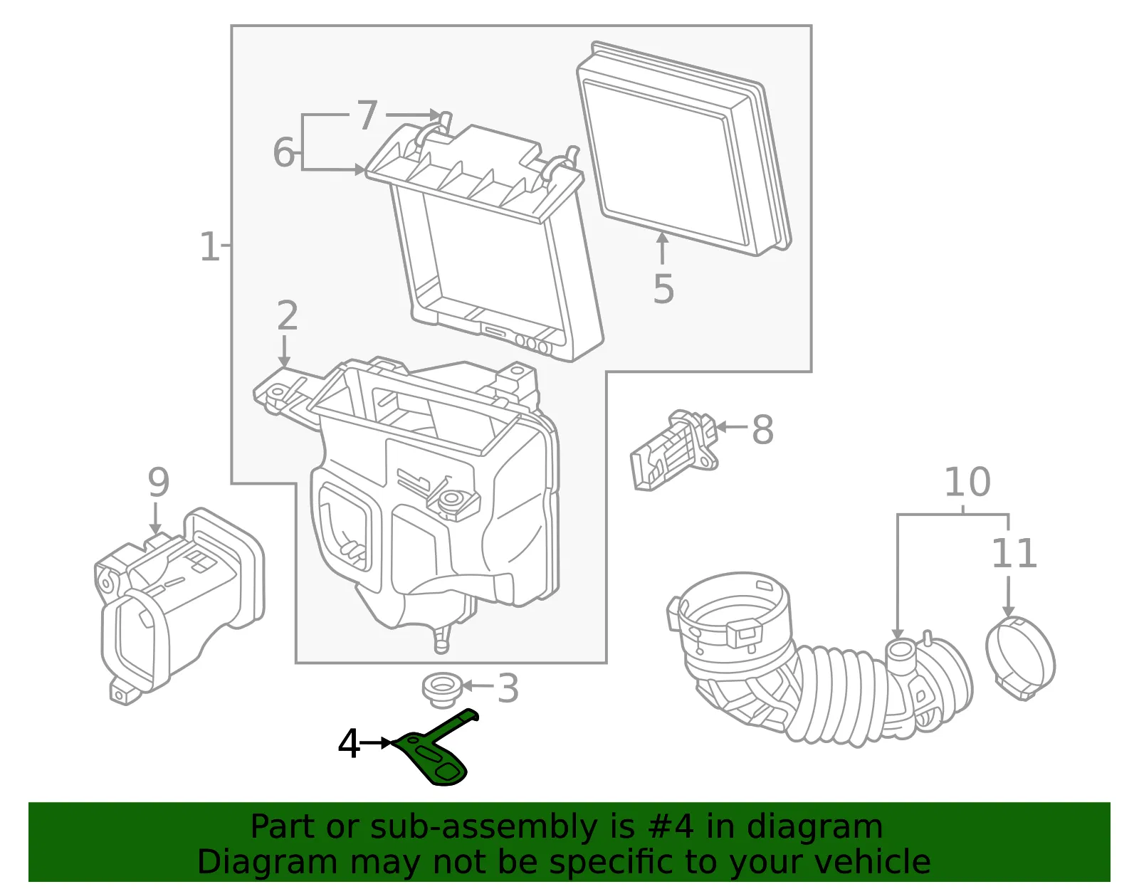 Air Cleaner Body Bracket - Nissan (16588-5CA0A) - view 2