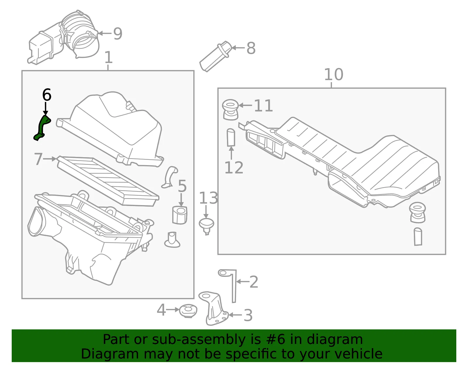 Air Filter Housing Lid Clip - Nissan (16598-3JA0A) - view 2