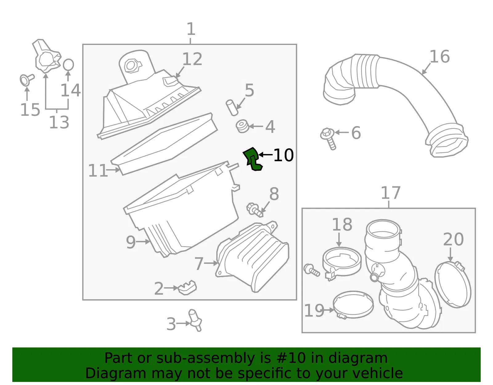 Air Filter Housing Clamp - Nissan (16598-EZ40A) - view 2