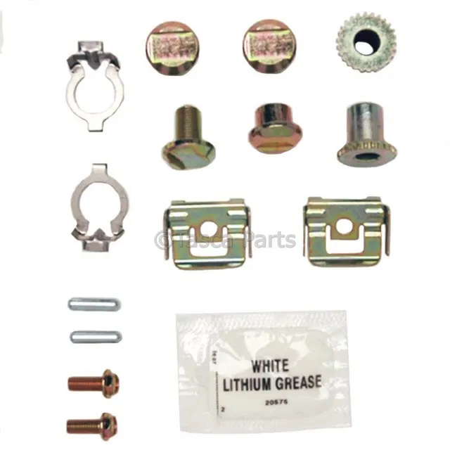 Rear Parking Brake Hardware Kit with Clips, Adjusters, Pins, Bolts, and Grease - GM (19138405)