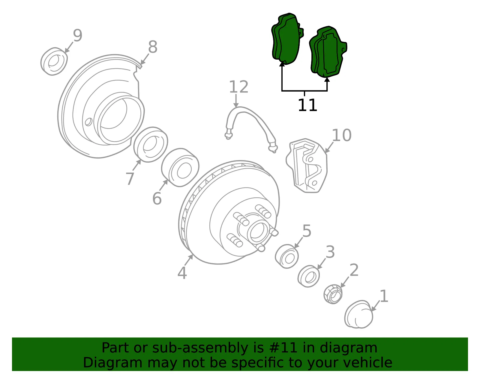 Front Disc Brake Pad Set with Lubricant - GM (89026844) - view 4