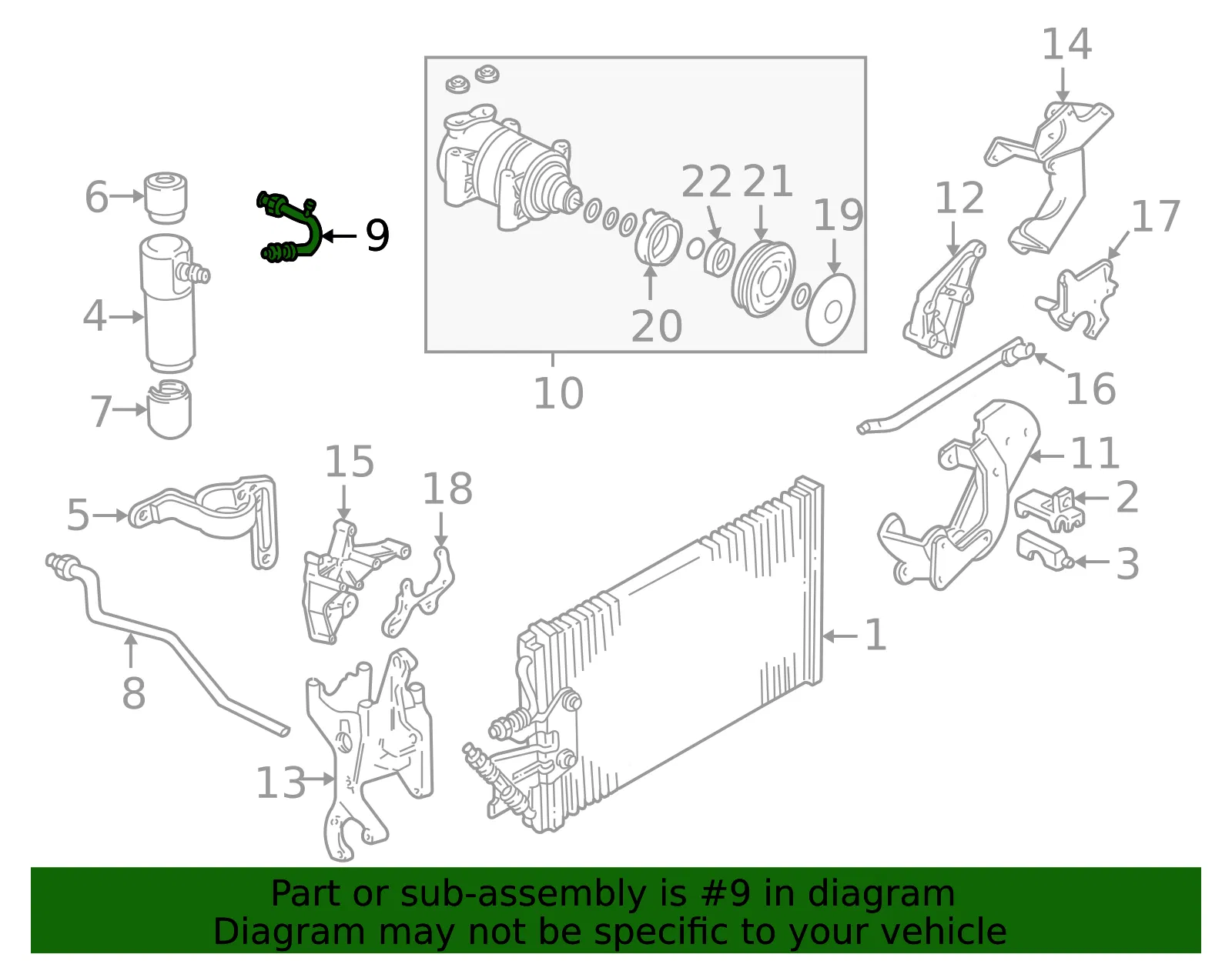 Air Conditioning Compressor and Condenser Hose Assembly - GM (19169333) - view 3