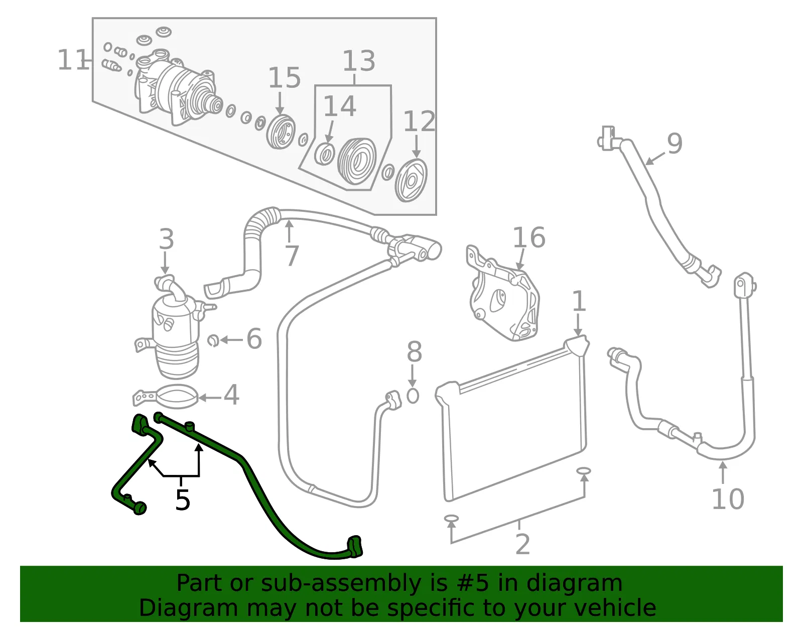 Air Conditioning Compressor and Condenser Hose Assembly - GM (19209173) - view 7