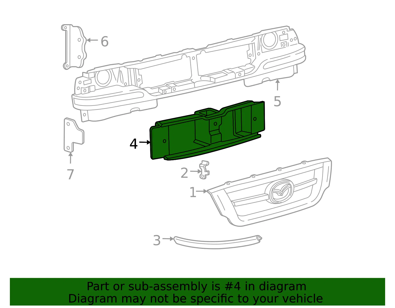 Radiator Support Panel - Mazda (1FAB-50-542) - view 3