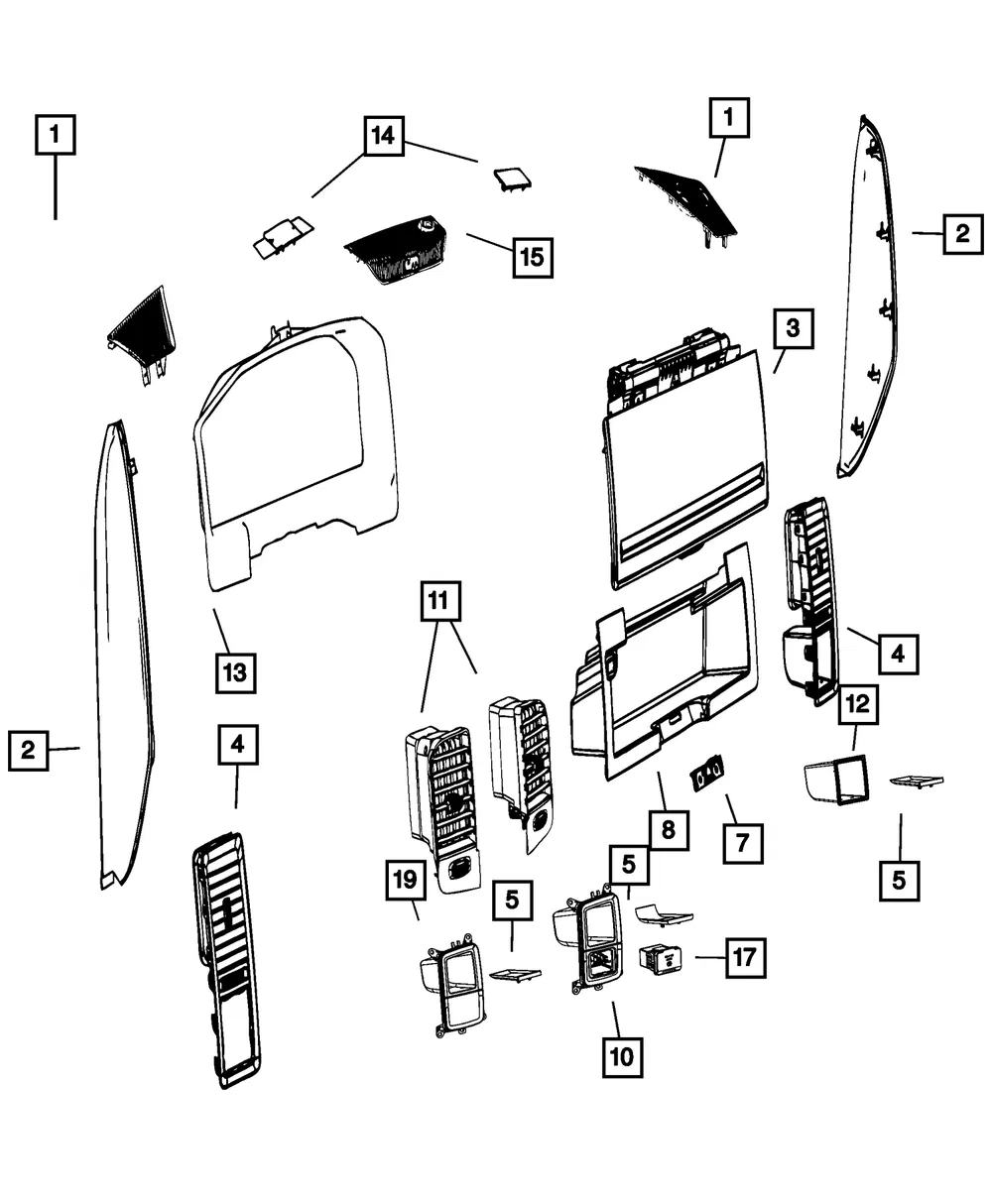 Air Conditioning & Heater Outlet, Left - Mopar (1WA62DX9AF) - view 13