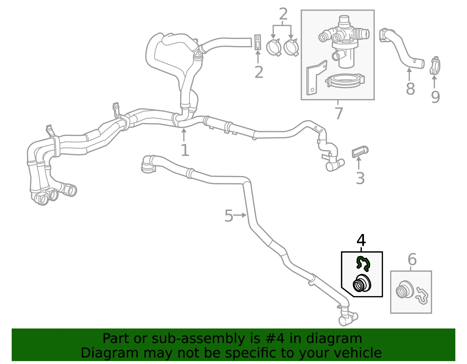 Heater Outlet Hose Fitting - GM (20890280) - view 4