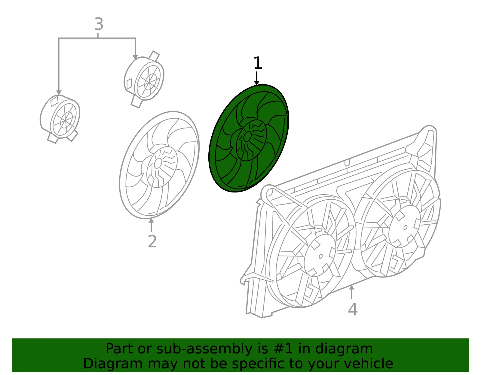 Engine Cooling Fan Blade - Passenger Side (RH) - GM (20903473) - view 4