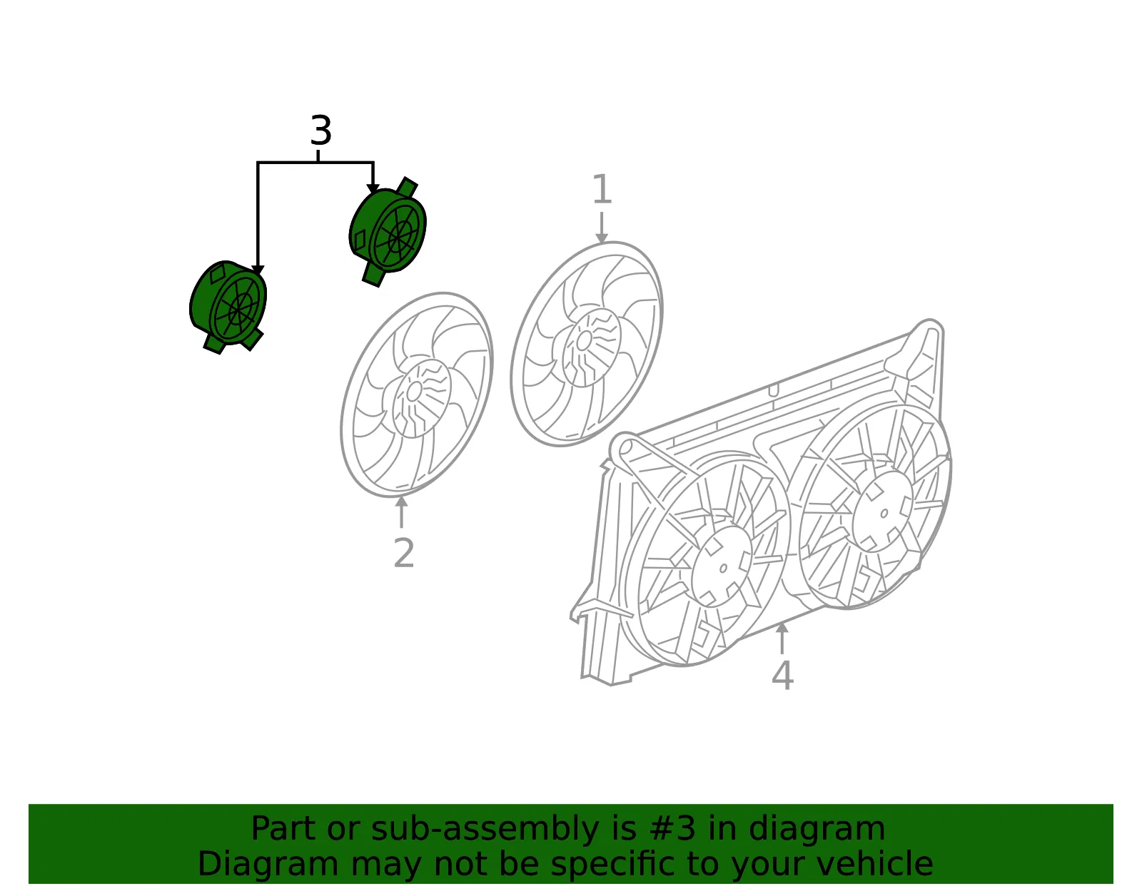 Engine Cooling Fan Motor - GM (20903474) - view 4