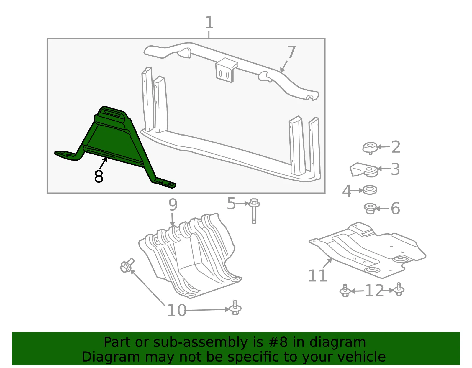 Front Radiator Support Panel Brace - GM (20968547) - view 4