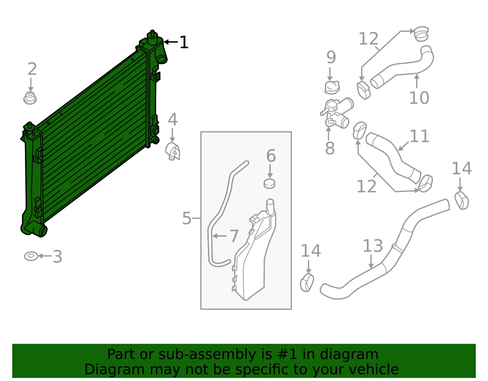 Radiator - Nissan (21410-3RT0A) - view 2