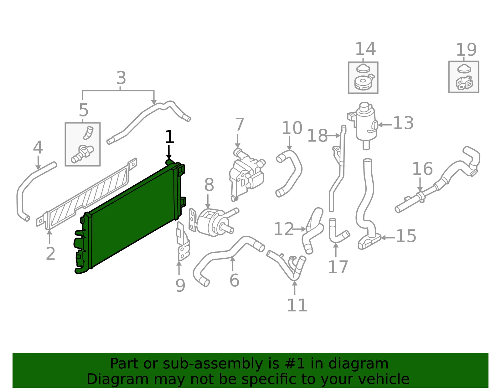 Auxiliary Radiator - Nissan (21457-6GP0A) - view 2