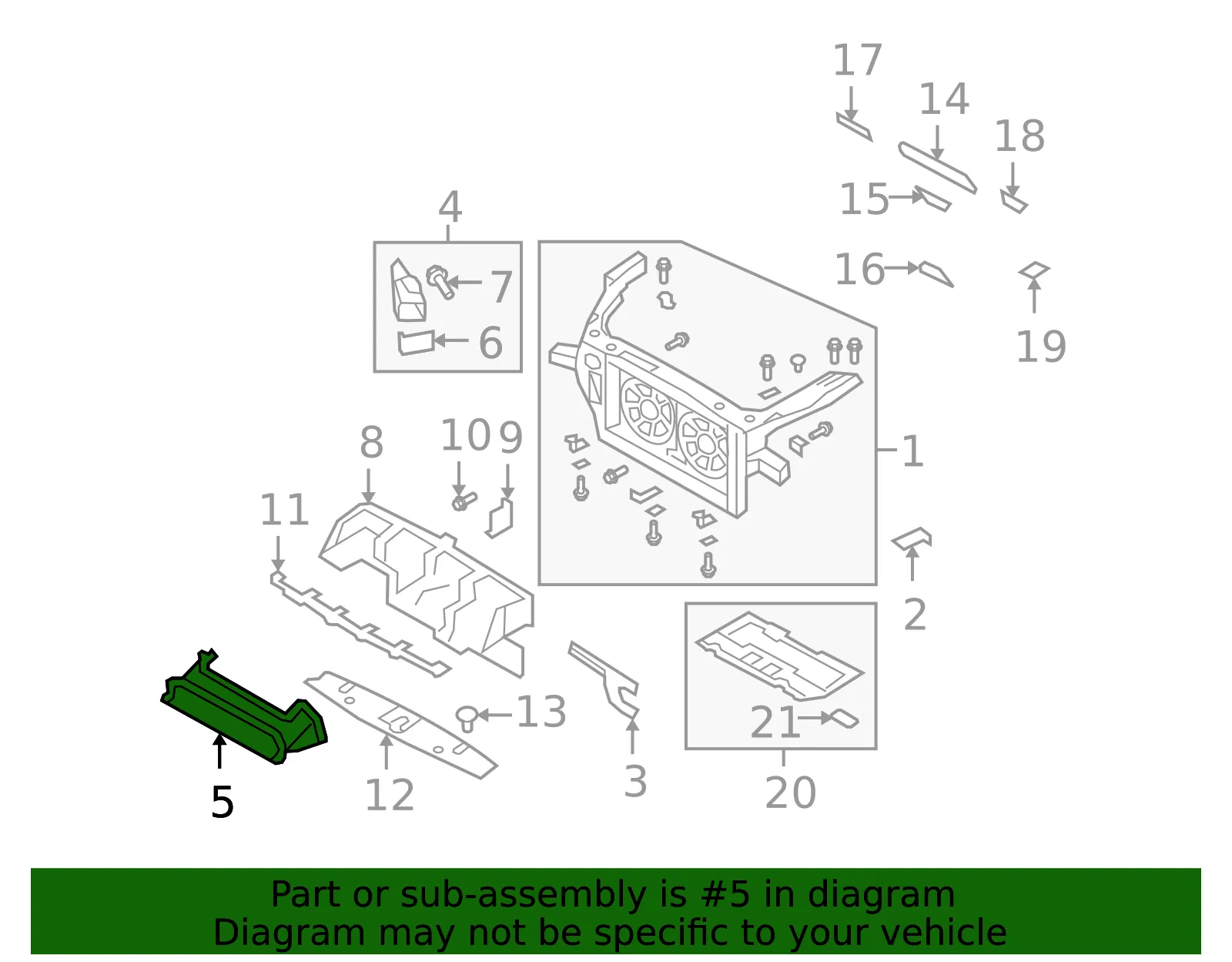 Radiator Support Air Duct - Nissan (21468-6AW0B) - view 2