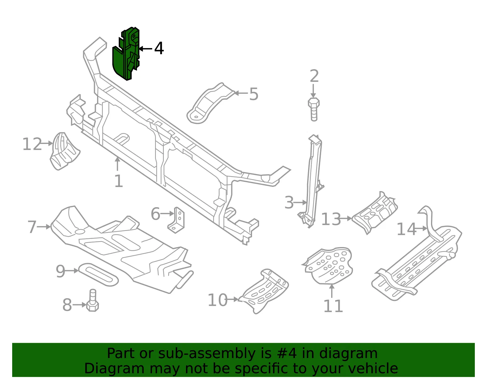 Radiator Support Air Duct - Nissan (21469-9BT0A) - view 2