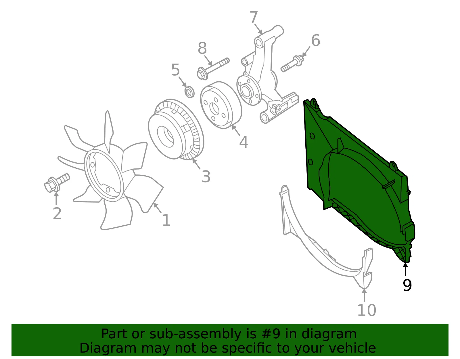 Engine Cooling Fan Shroud - Nissan (21476-9BK0C) - view 3