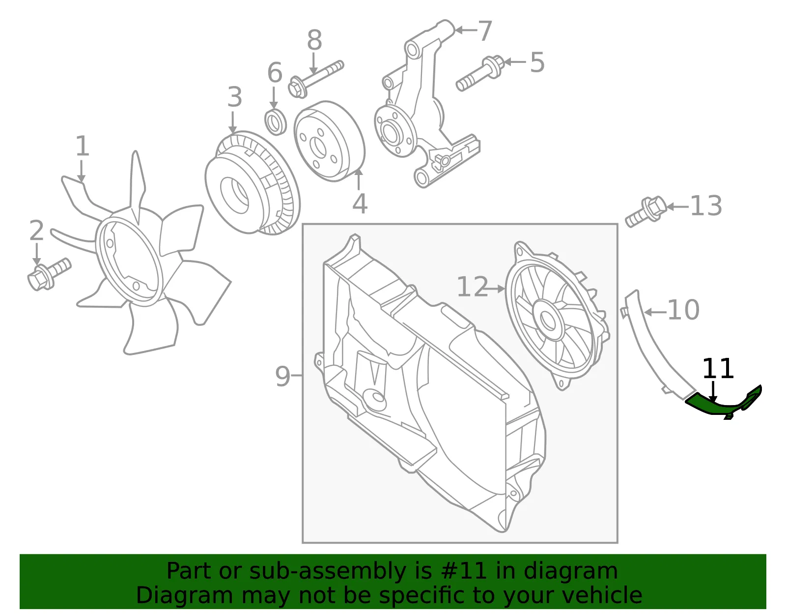 Engine Cooling Fan Shroud - Nissan (21477-9JE0B) - view 2