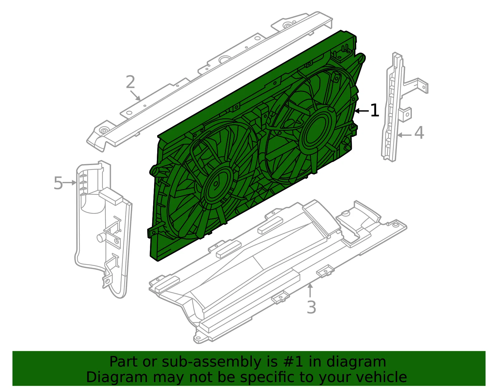 Engine Cooling Fan Assembly - Nissan (21481-7JA0A) - view 2