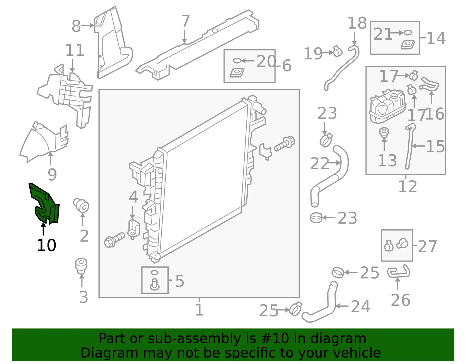 Radiator Support Baffle - Nissan (21497-1LA0B) - view 2