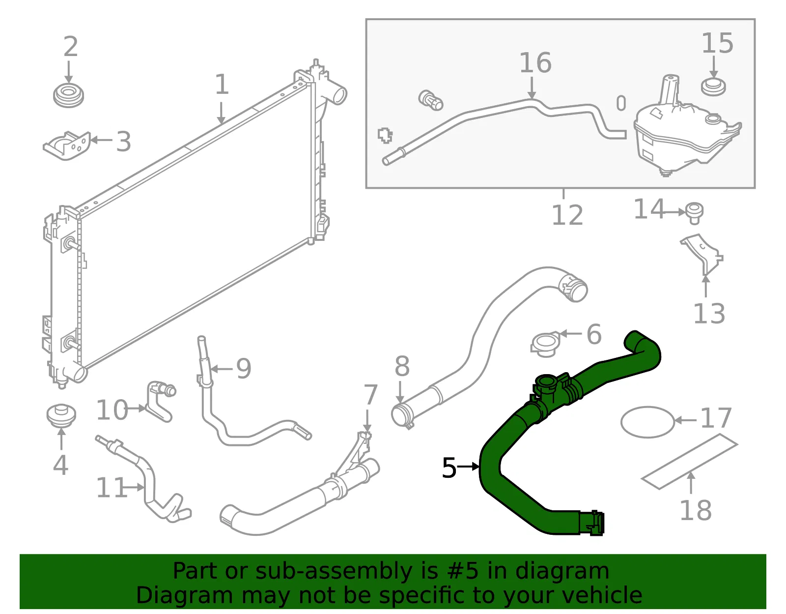 Radiator Coolant Hose - Nissan (21501-6CA0A) - view 5