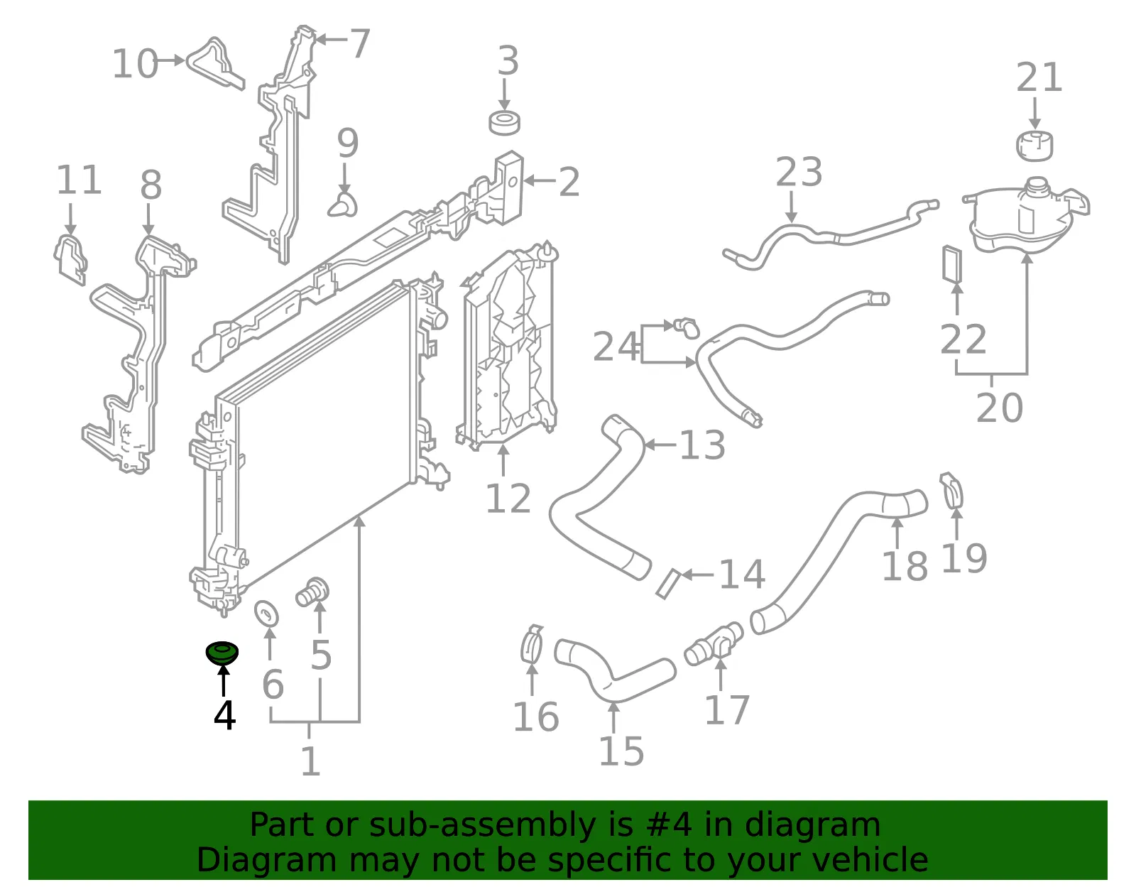 Radiator Bracket Lower Mount - Nissan (21507-4U00A) - view 2