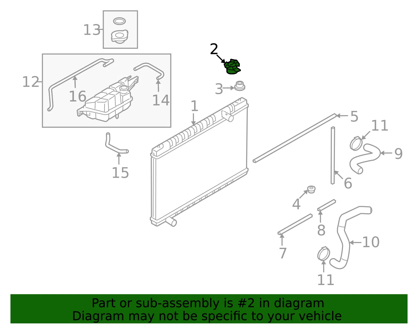 Radiator Assembly Mount Bracket - Nissan (21542-JK00A) - view 2